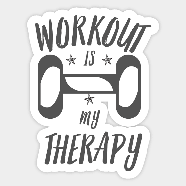 WORKOUT IS MY THERAPY Sticker by TrippyAdventure